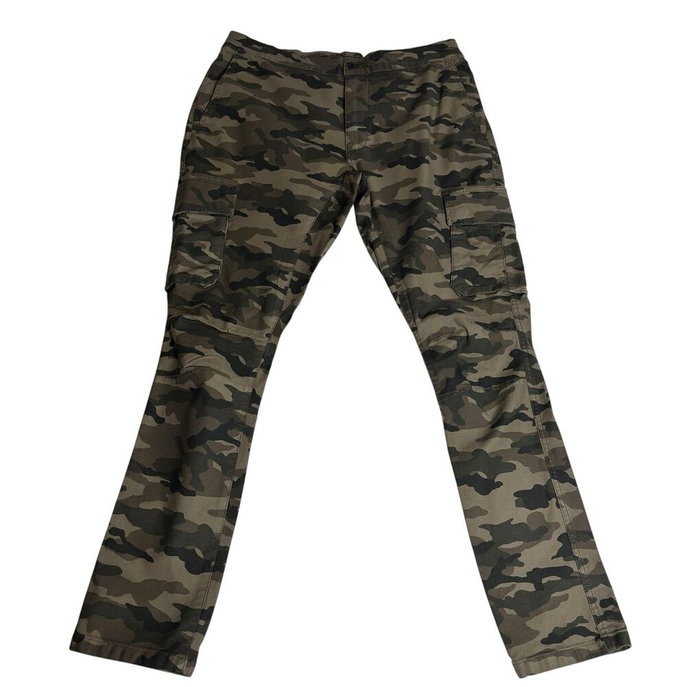 H&M Divided Womens 36 Khaki Camo Skinny Cargo Pants Y2K Streetwear Gorpcore Edgy